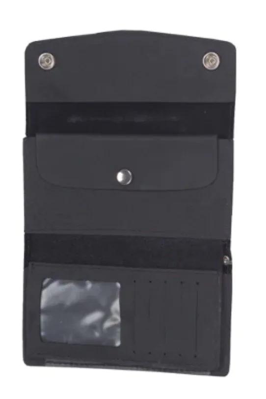 Black wallet with chequebook pocket