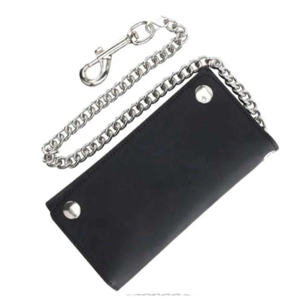 Black wallet with silver chain 