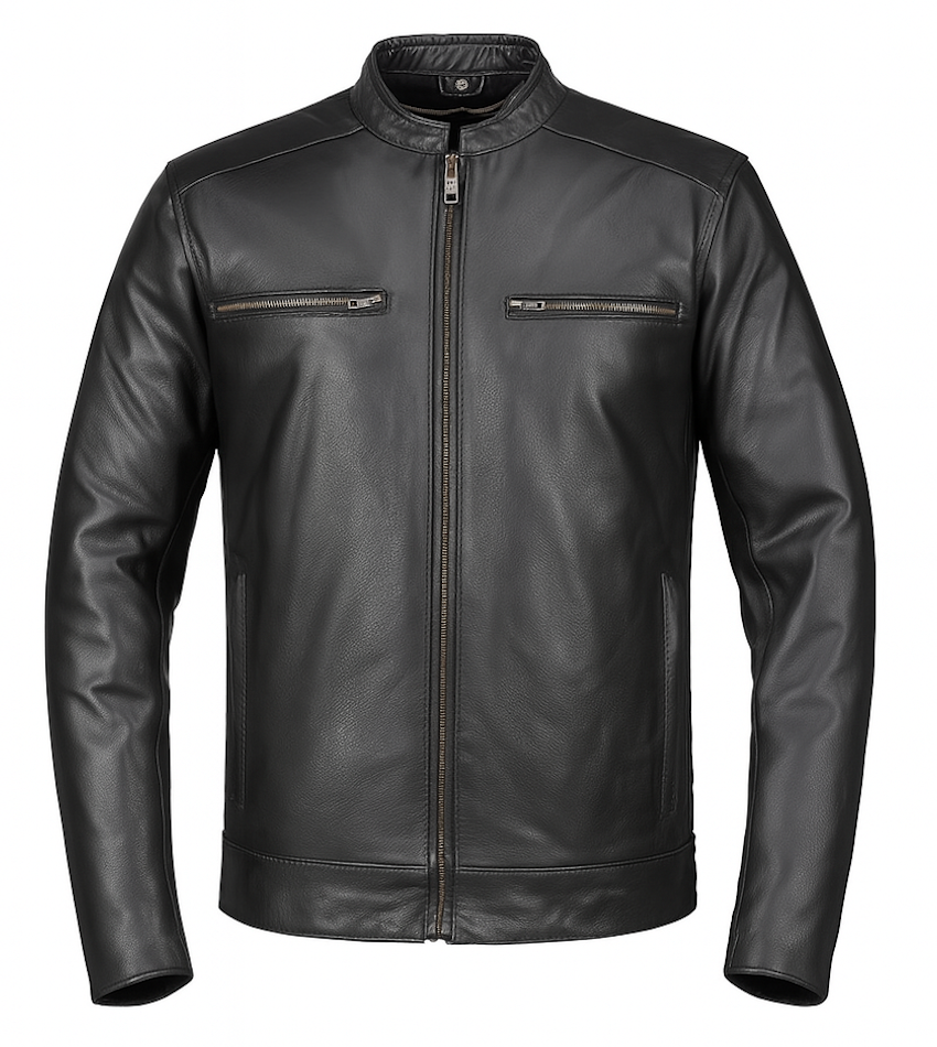 . Crafted from high-quality cowhide leather in timeless black, this jacket combines classic design with functional details, making it an essential wardrobe staple for every season.&nbsp;
