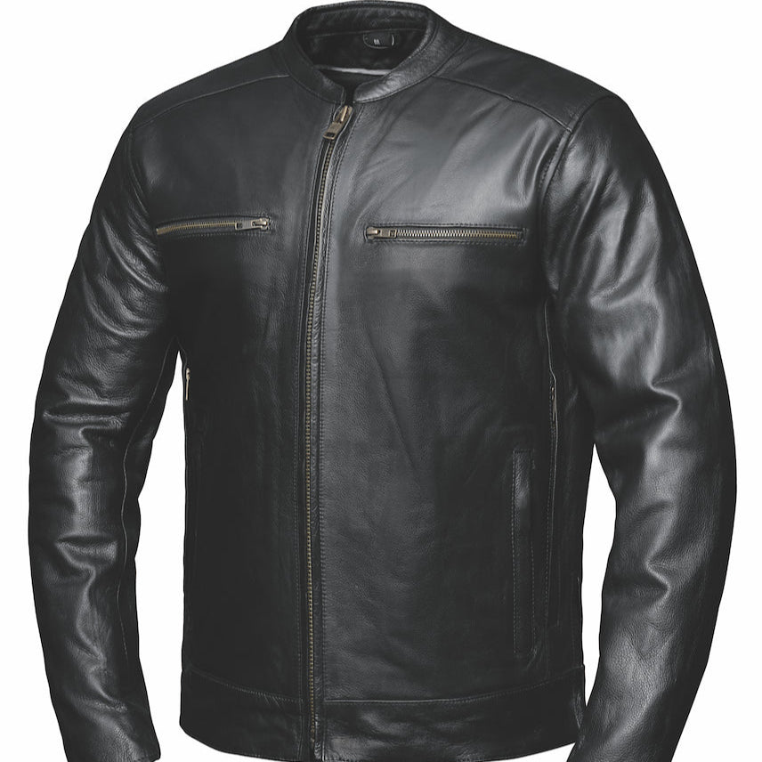 . Crafted from high-quality cowhide leather in timeless black, this jacket combines classic design with functional details, making it an essential wardrobe staple for every season.&nbsp;