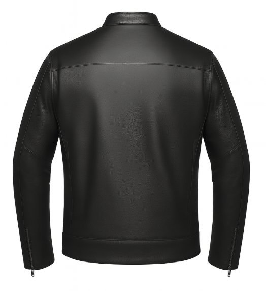 cowhide leather jacket in black