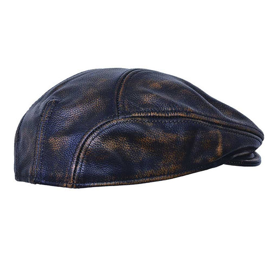 Discover timeless sophistication with the Ascot Cap for men, crafted from premium cowhide leather—a stylish fusion of vintage charm and modern flair