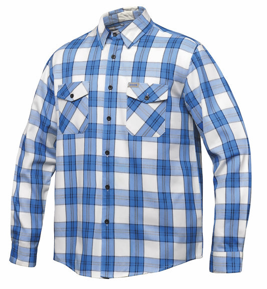 blue and white color plaid shirt