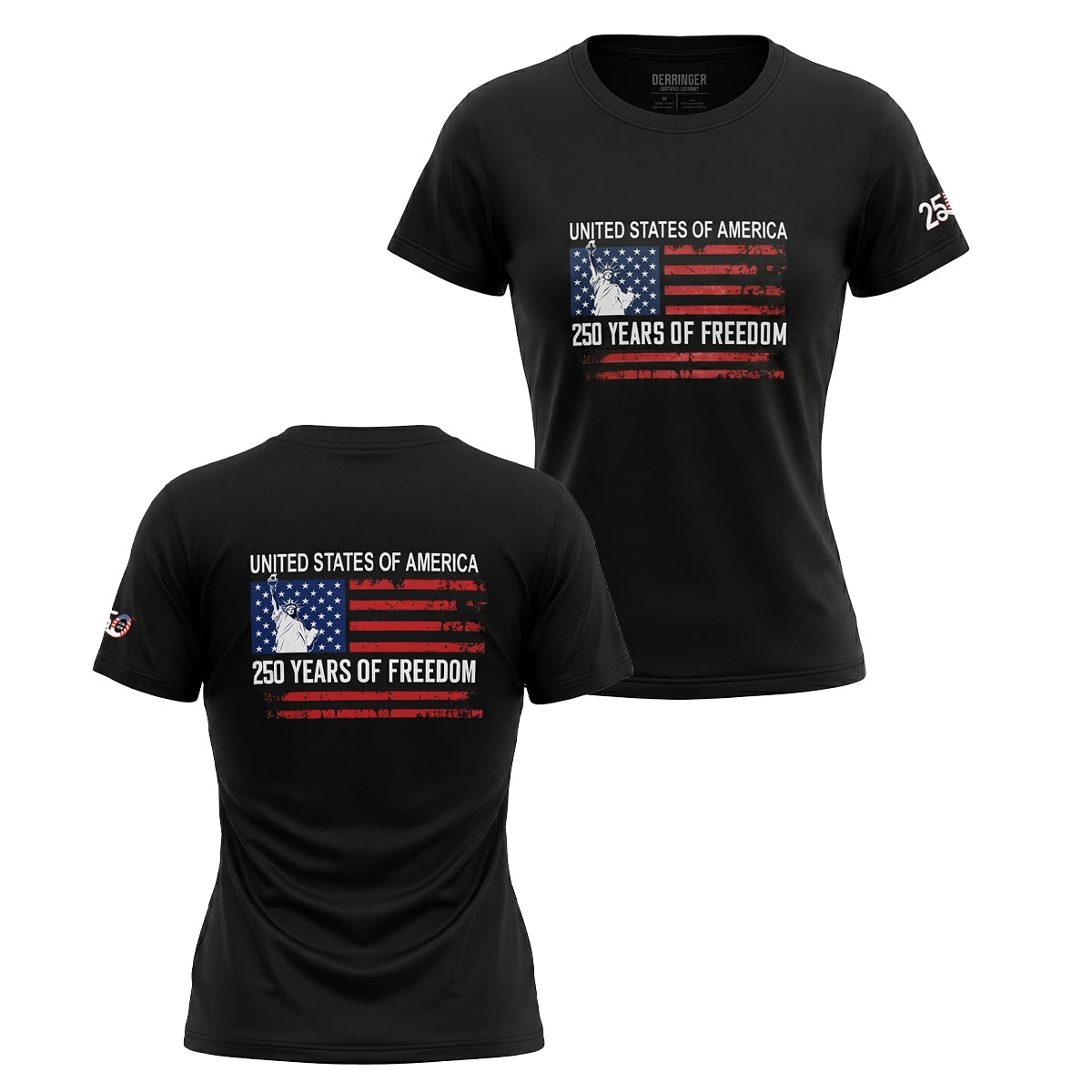 Women's Patriotic T-Shirt - USA 250 Years of Freedom