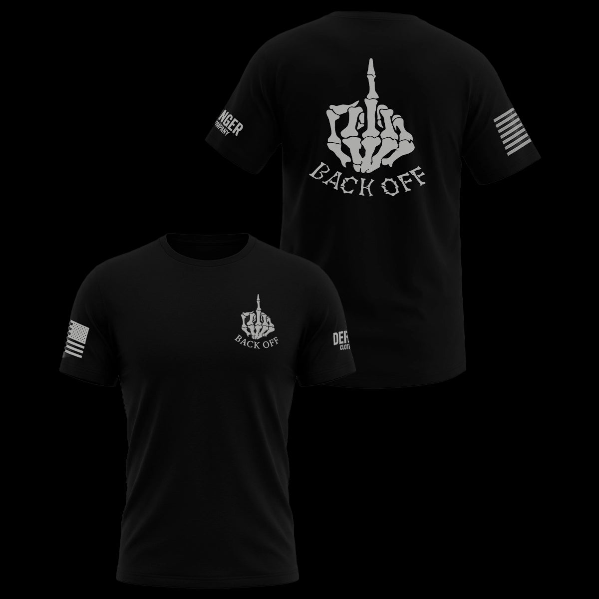 Men's Black Backoff and Finger T-Shirt
