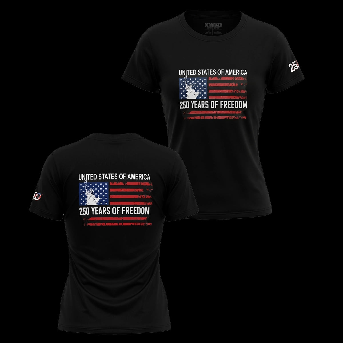 Women's Patriotic T-Shirt - USA 250 Years of Freedom