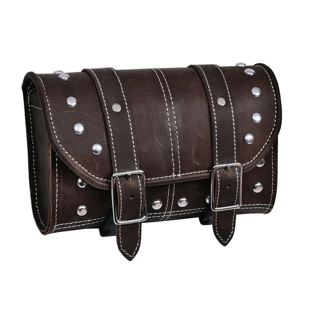 Brown saddle bag in stud style
