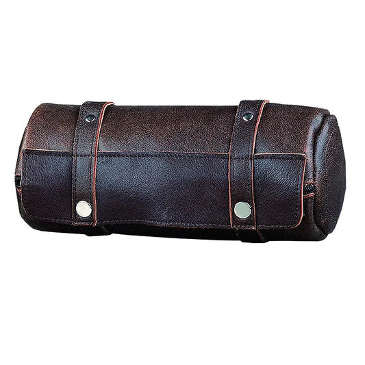 Brown leather roll with zipper