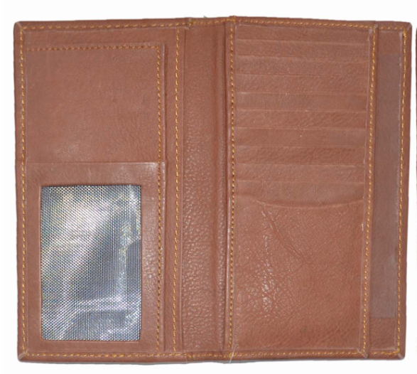Brown leather wallet with inside card slots