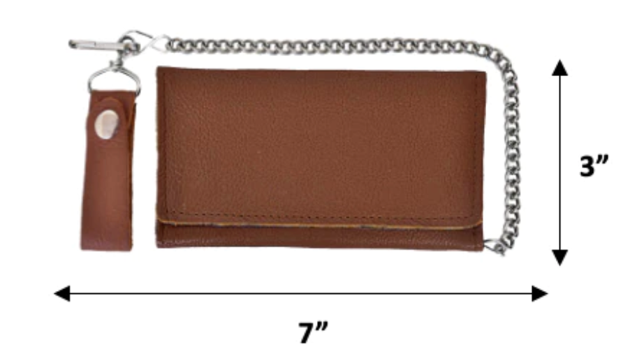 Brown wallet with chain holder