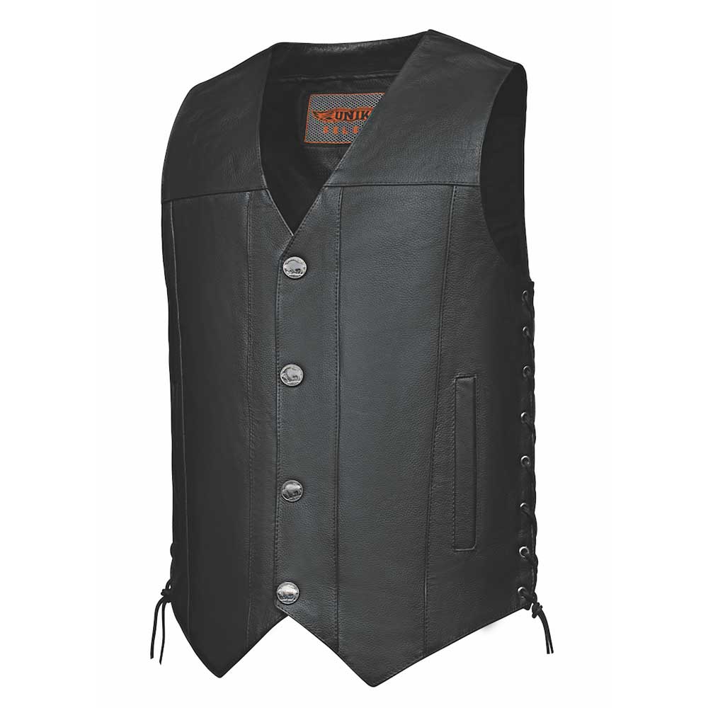 Crafted from cowhide leather and meticulously designed in Pakistan, this vest features a unique color that adds character and charm.