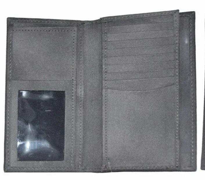 Men’s premium black leather wallet featuring multiple card slots, a spacious bill compartment, and a slim, elegant profile