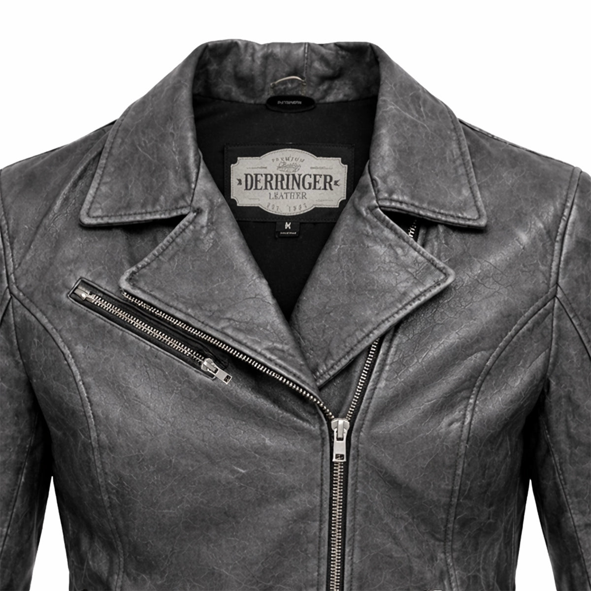 Iron Star - Ladies Premium Gray Leather Jacket