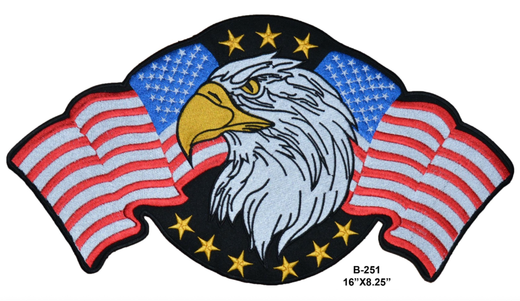 Embroidery Eagle patch with flag band stars
