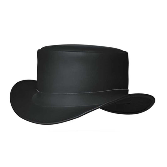 Elevate your attire with the Men's Premium Cowhide Leather Top Hat, a symbol of sophistication and timeless style.
