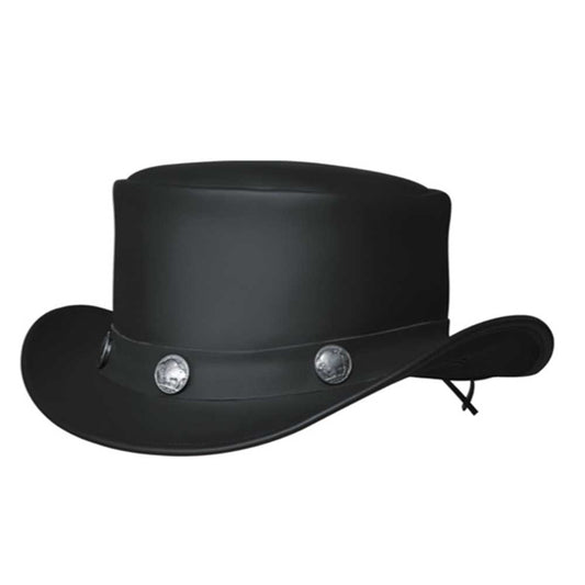 Elevate your attire with the Men's Premium Cowhide Leather Top Hat, a symbol of sophistication and timeless style