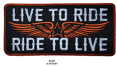 Embroidered patch with slogan