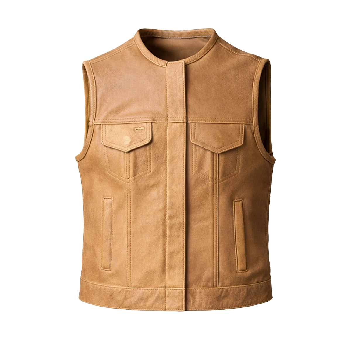 Shield Maiden - Women's Leather Motorcycle Vest (Brown)