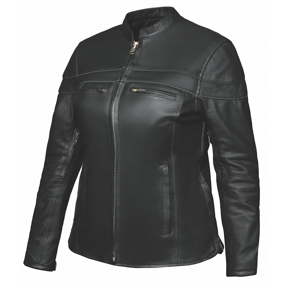 . This jacket is crafted from soft, lightweight goatskin leather in a sleek black color, offering a perfect blend of style and practicality for everyday wear.&nbsp;Step into sophistication and versatility designed to elevate your wardrobe with its luxurious materials, functional design, and timeless style suitable for a range of occasions.