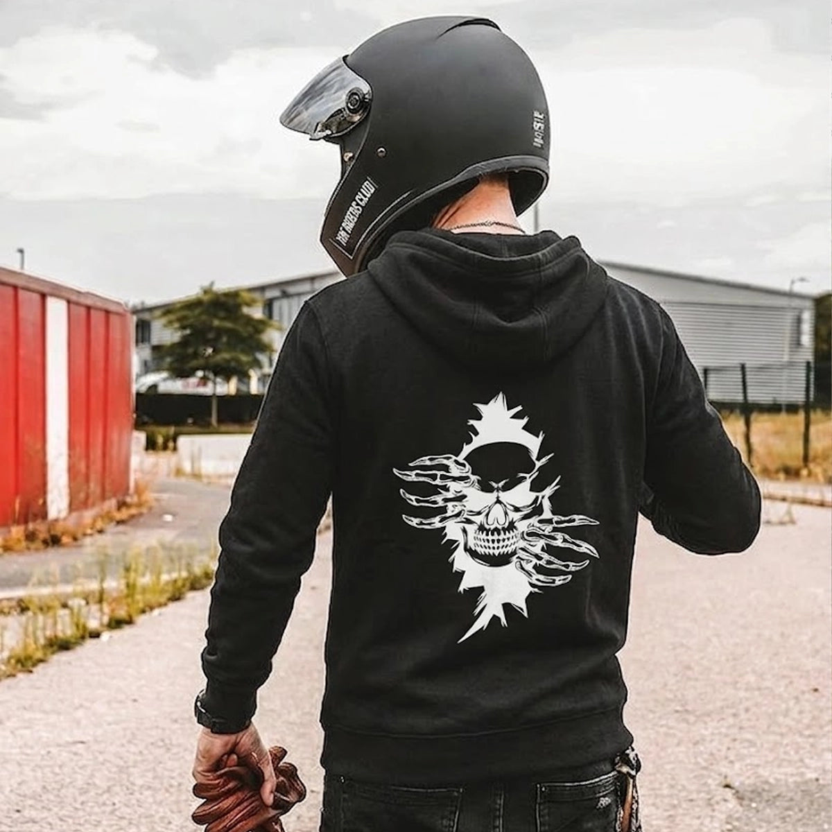 Coreline - Men's Skull Graphic Motorcycle Hoodie