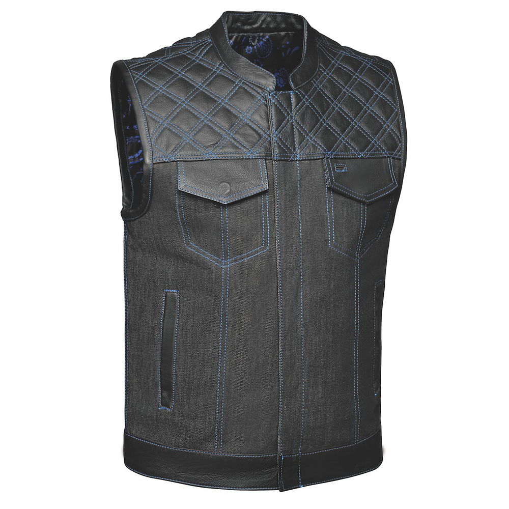 Featuring four exterior pockets, two inside concealed carry pockets, a zip snap main closure, antique brass hardware, and a one-panel back, this vest provides both practicality and unique aesthetic appeal.