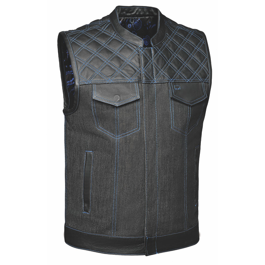 Featuring four exterior pockets, two inside concealed carry pockets, a zip snap main closure, antique brass hardware, and a one-panel back, this vest provides both practicality and unique aesthetic appeal.