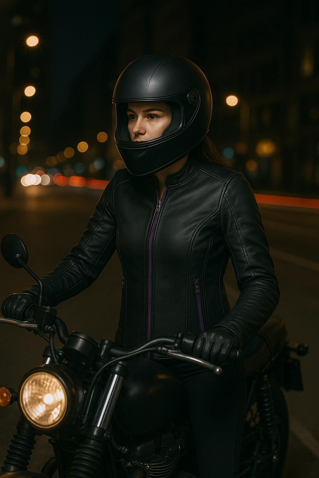 Lita - Ladies Purple Wing Leather Jacket