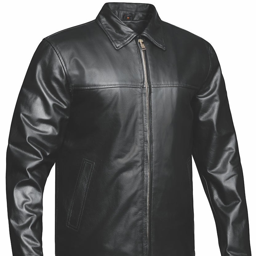  Crafted from durable buffalo leather in sleek black, this jacket blends classic style with practical features, making it a versatile choice for both casual and formal occasions