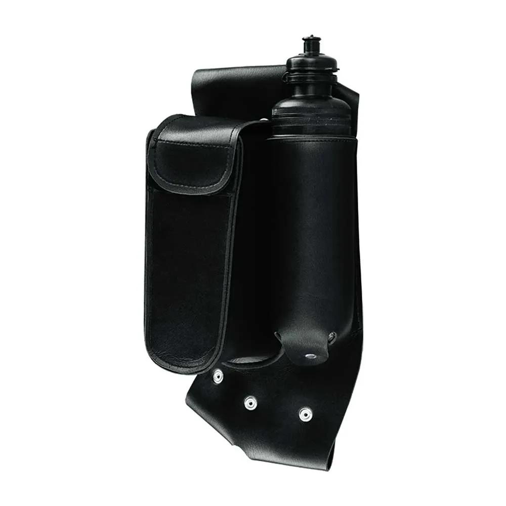 The Crash Bar Bag with Bottle Holder by Unik combines functionality with practicality, offering robust construction and a dedicated compartment for hydration on the go