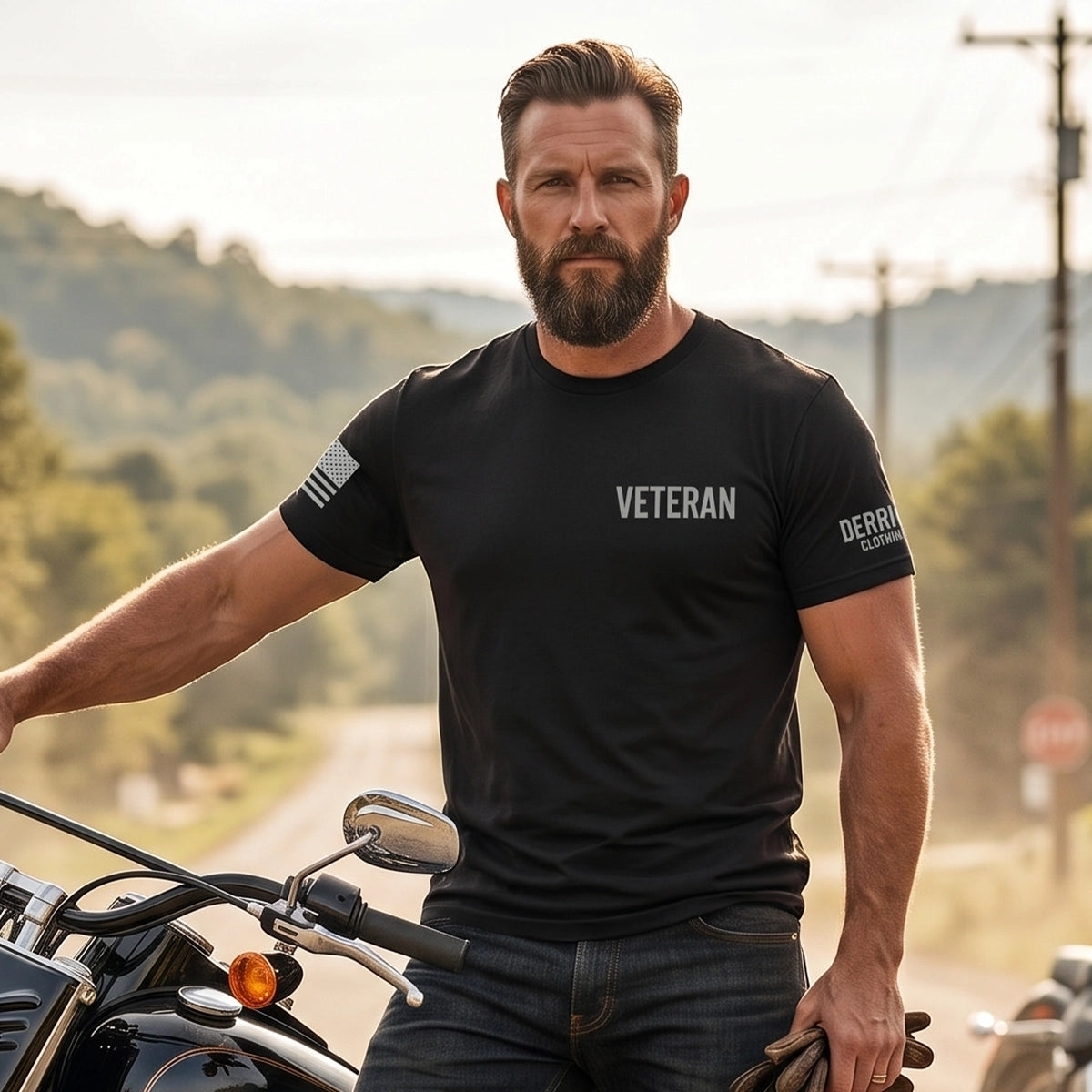 Mens Veterens T-Shirt - Black