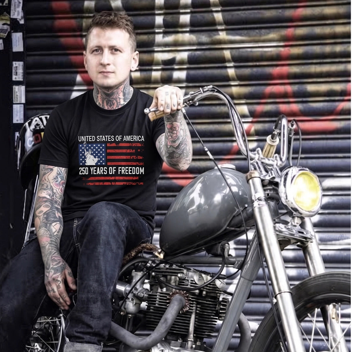 Men's Patriotic T-Shirt - USA 250 Years of Freedom