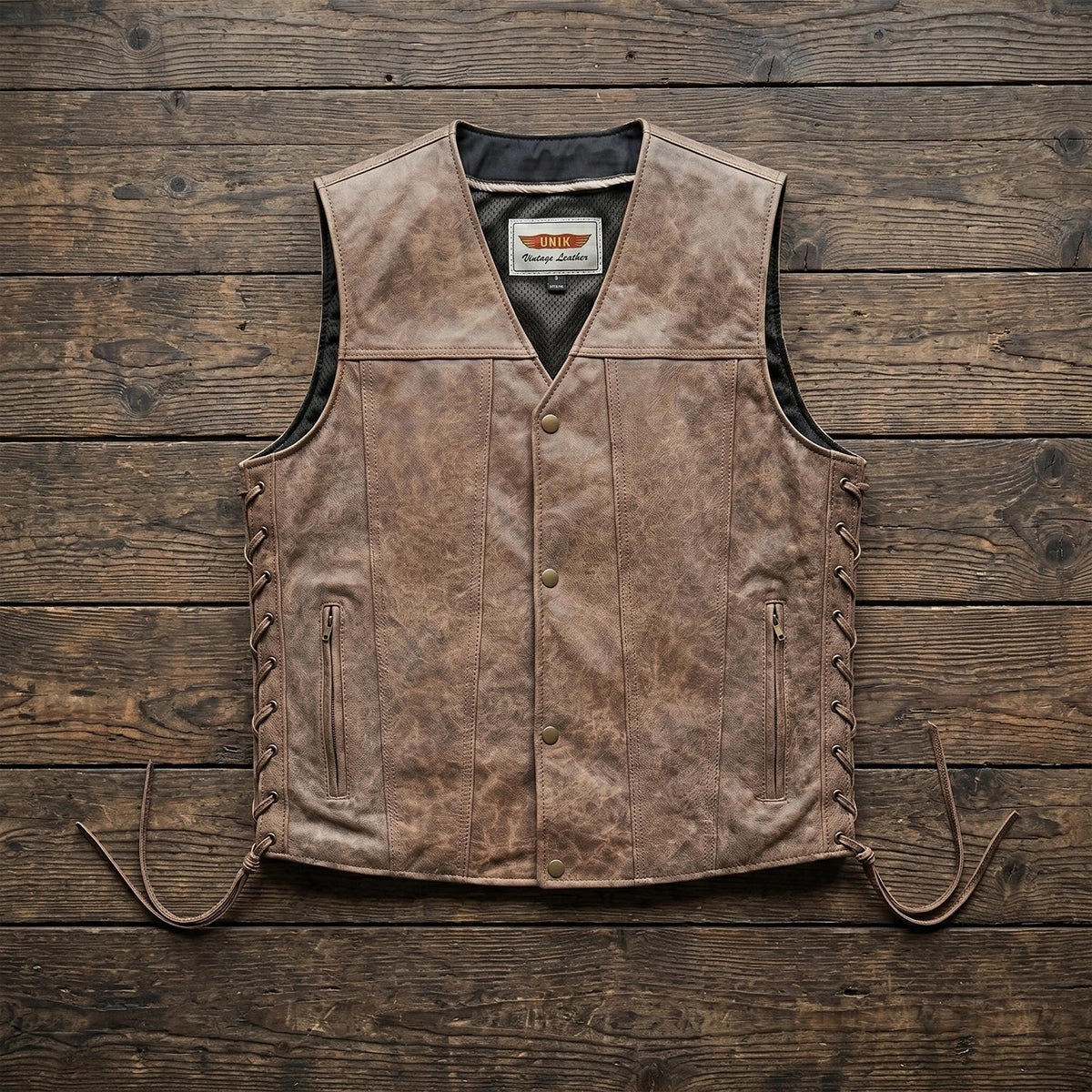 Arizona – Men’s Premium Leather Motorcycle Vest