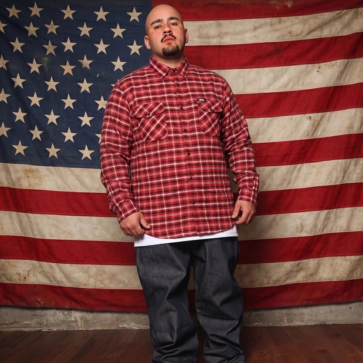 Patriot Ridge - Men's Red Flannel Shirt 250th USA Anniversary