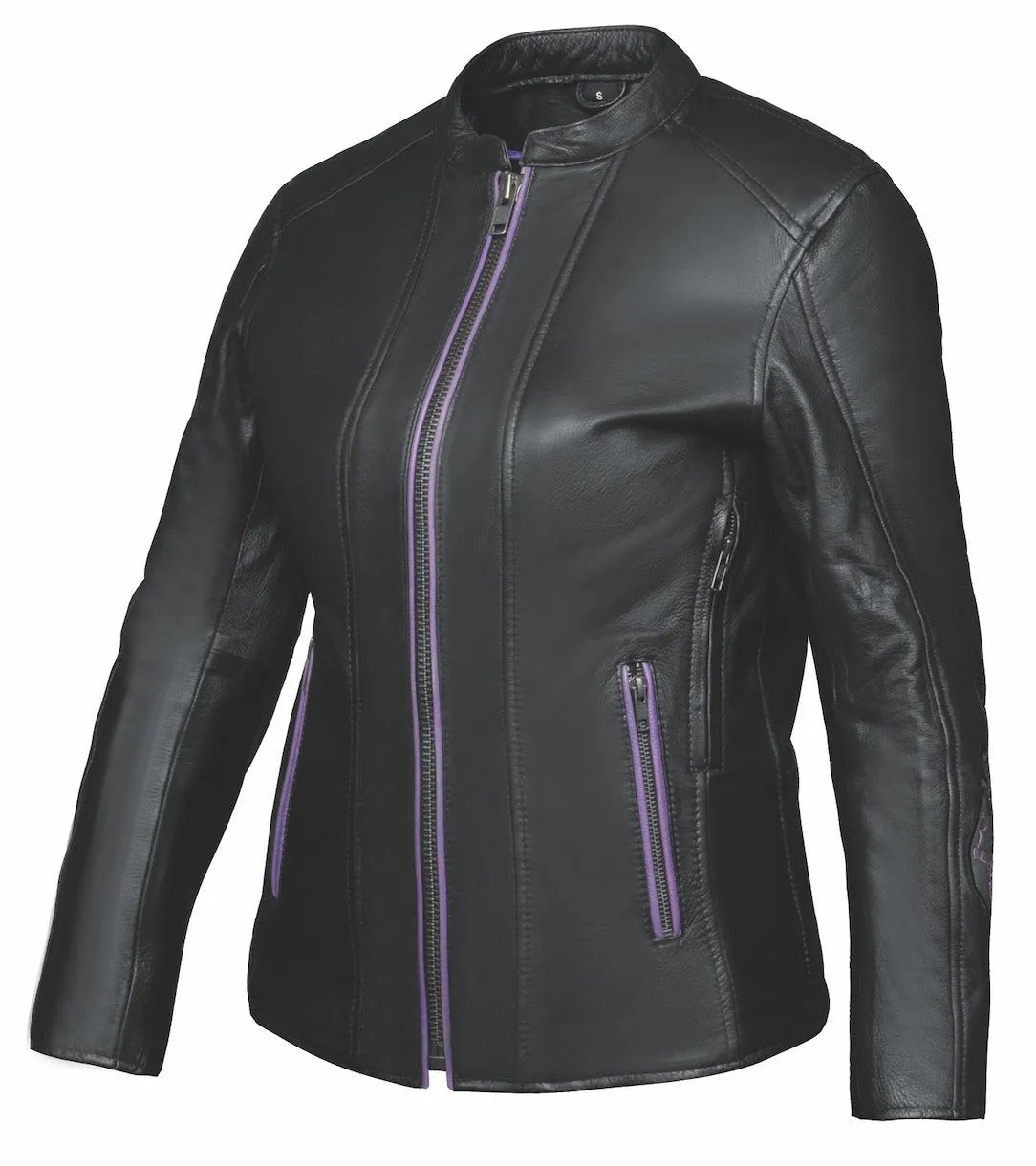 6954.17 - Ladies Purple Wing Leather Jacket - Unik International Inc