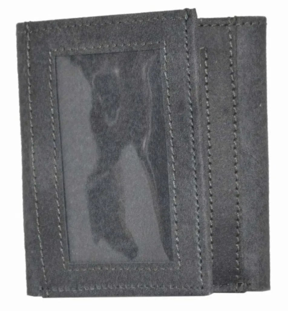 Men’s premium black leather wallet with multiple card slots, an ID window, and a spacious bill compartment in a sleek, sophisticated design