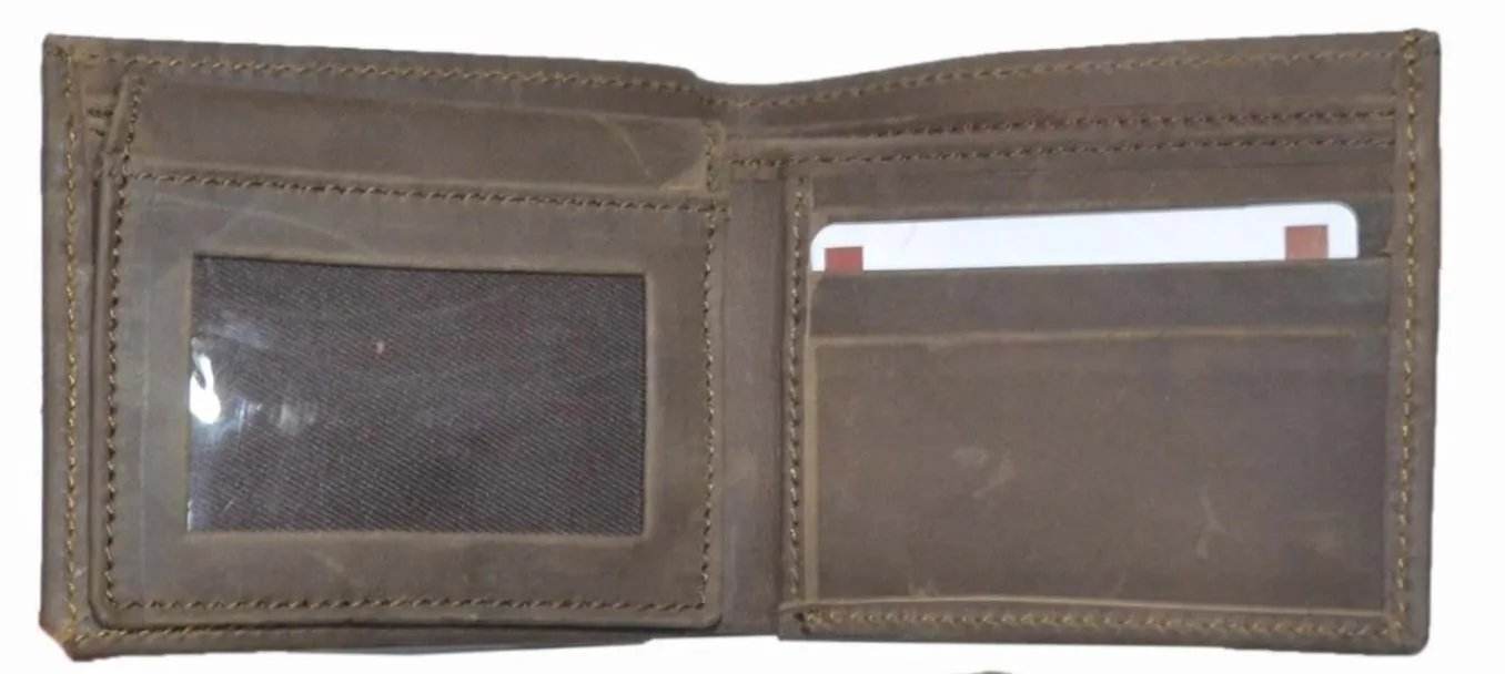 Men’s premium brown leather wallet with multiple card slots