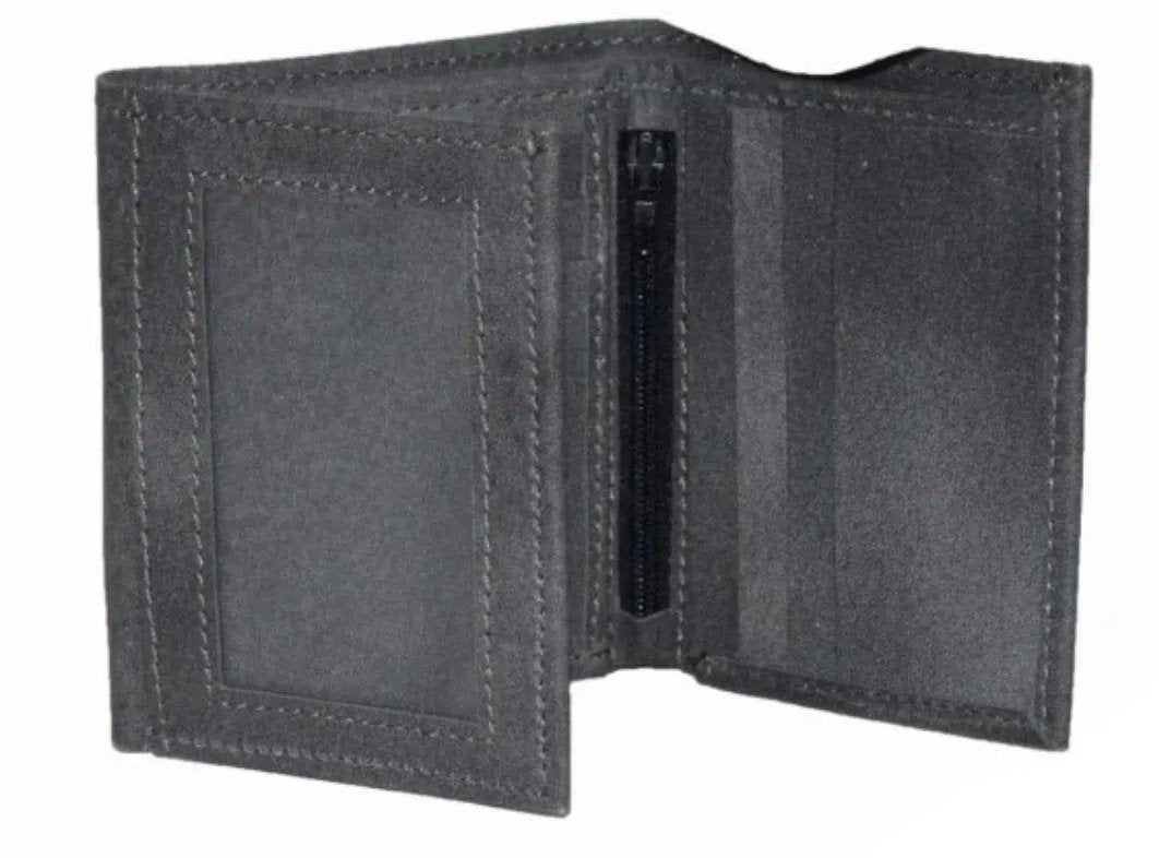 Men’s premium black leather wallet with multiple card slots, an ID window, and a spacious bill compartment in a sleek, sophisticated design
