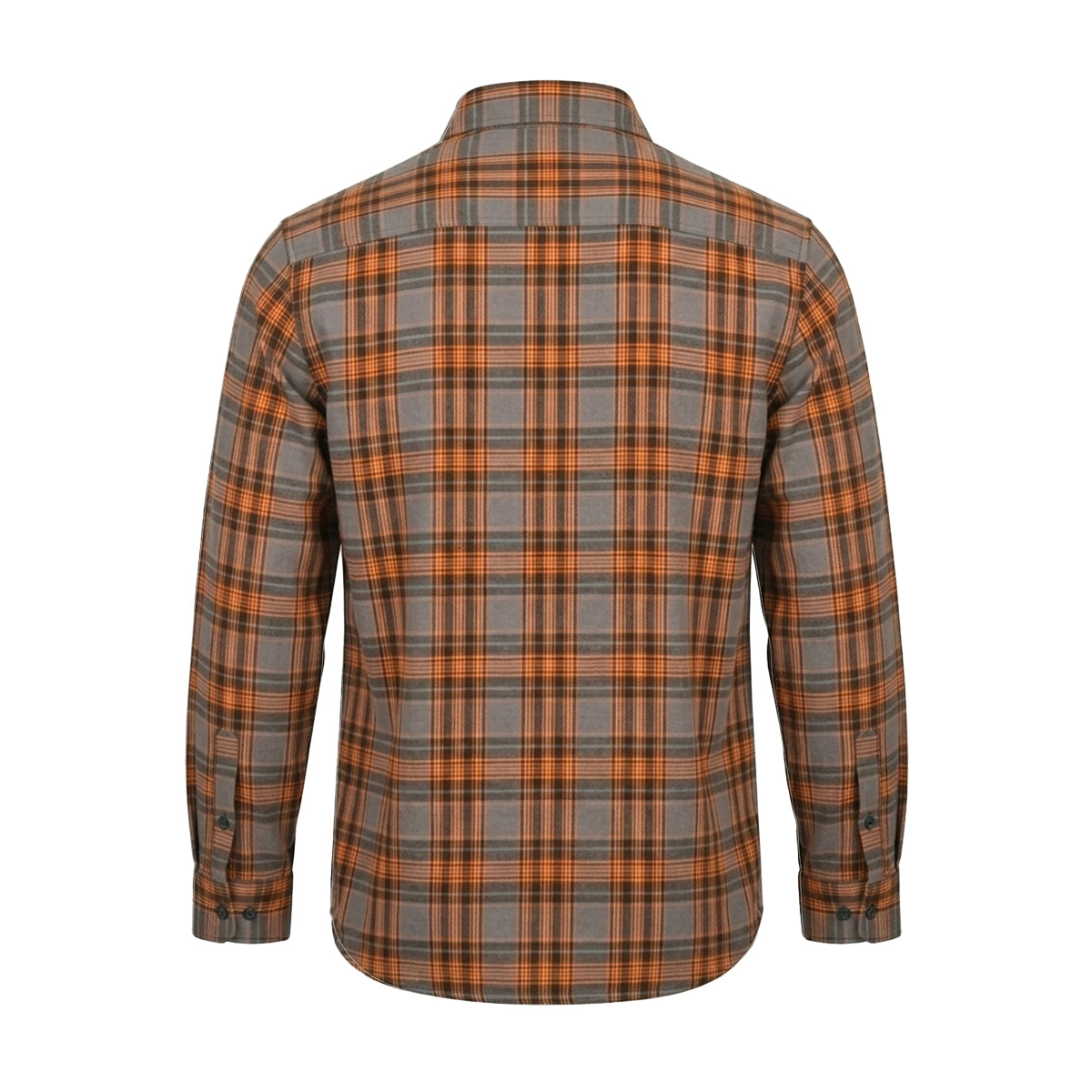 Gray and Orange Men's Motorcycle Flannel Shirt