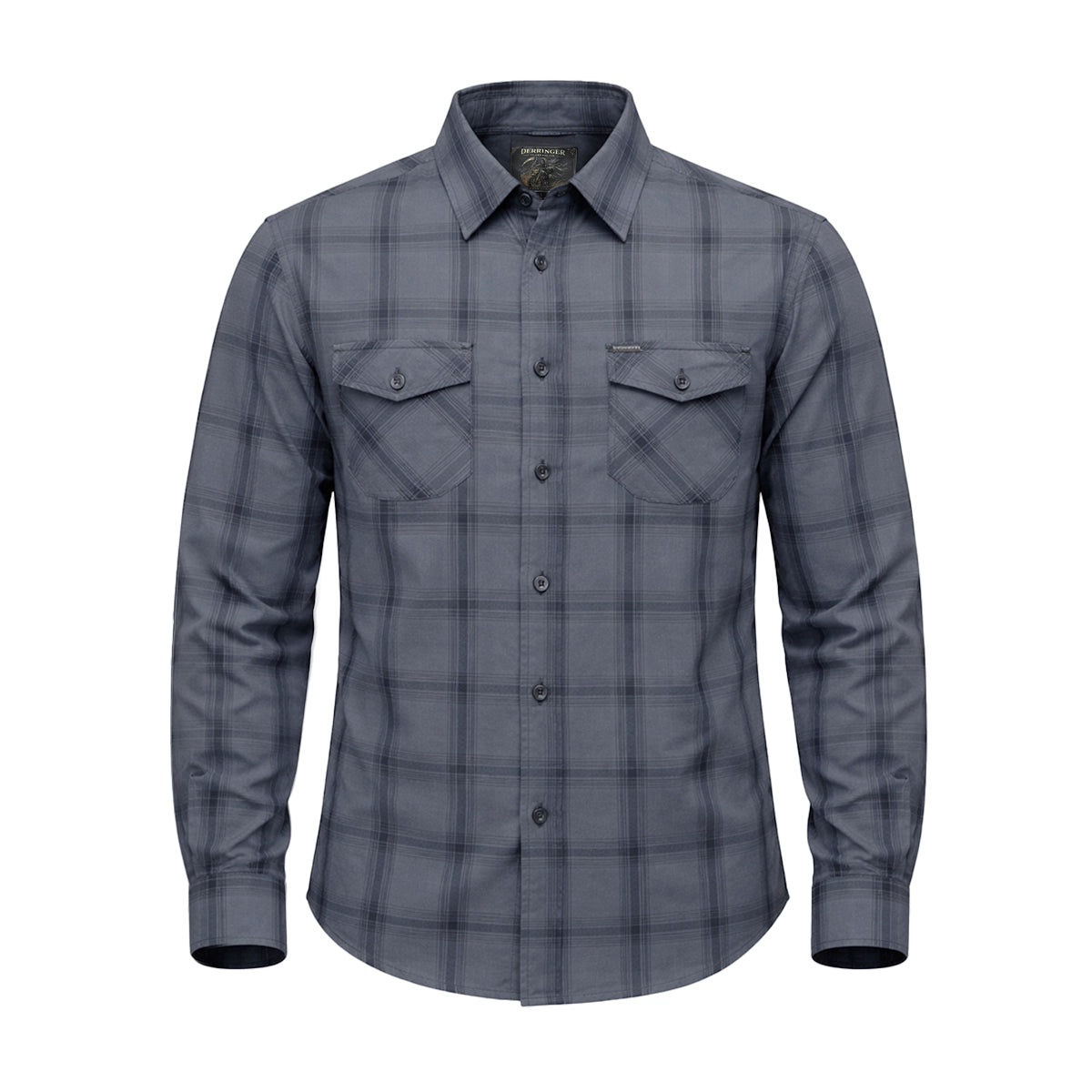 Reaper - Blue and Grey Men's Motorcycle Flannel Shirt