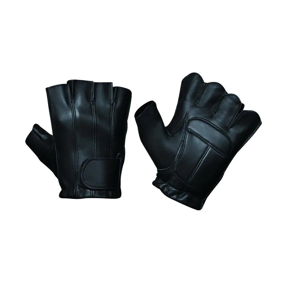 Mens Fingerless Leather Gloves