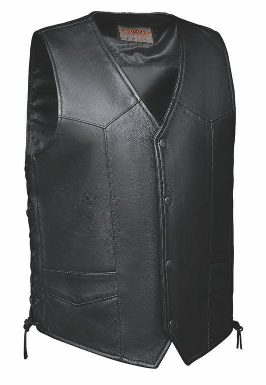 Bikers Leather Vest in Black