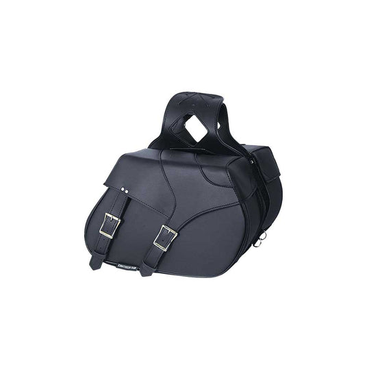 Unik's Style # 2913.ZP features a PVC saddle bag in sleek black, known for its durability. It offers ample storage space. Made in Pakistan.