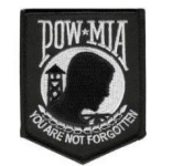 POW-MIA patch of prison tower with text