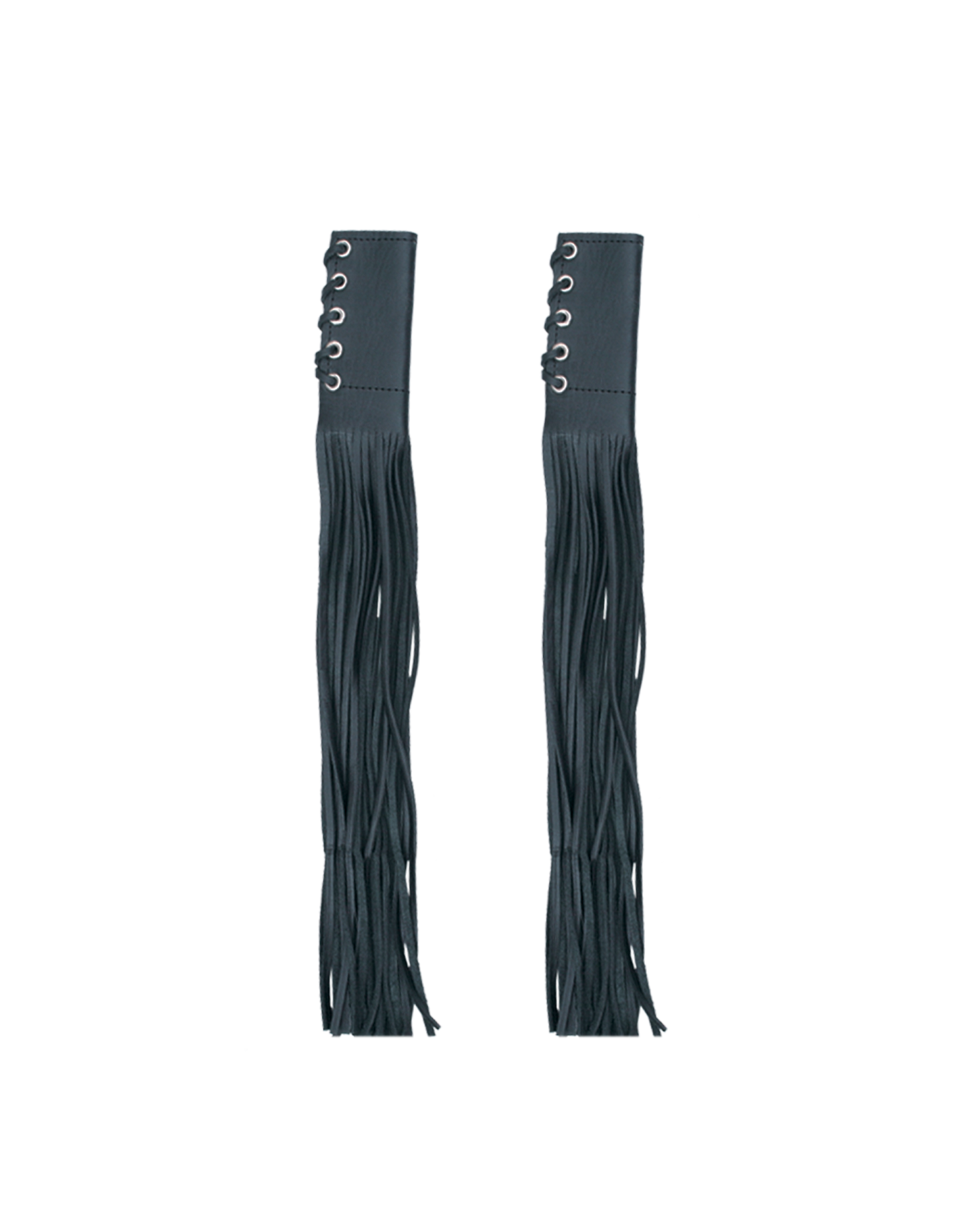 Pair of black leather gaiters 