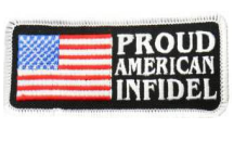 embroidery 'Proud American Infidel' patch