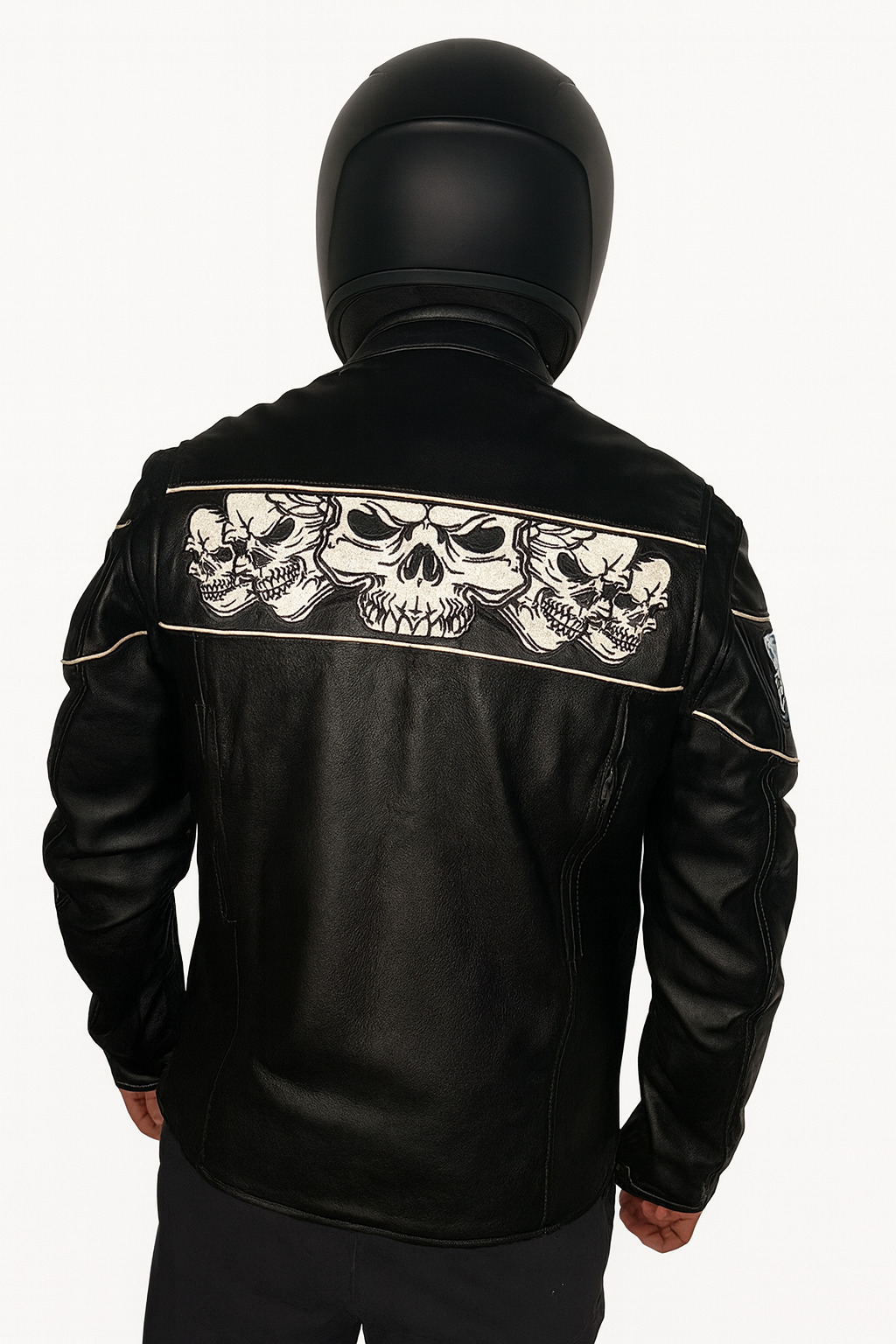 ジャケット・アウター knuthmarf layered motorcycle coat black Phantom - Men's Premium Leather motorcycle Jacket