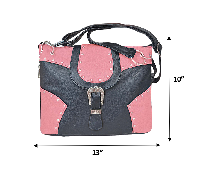 Pink and black handbag 