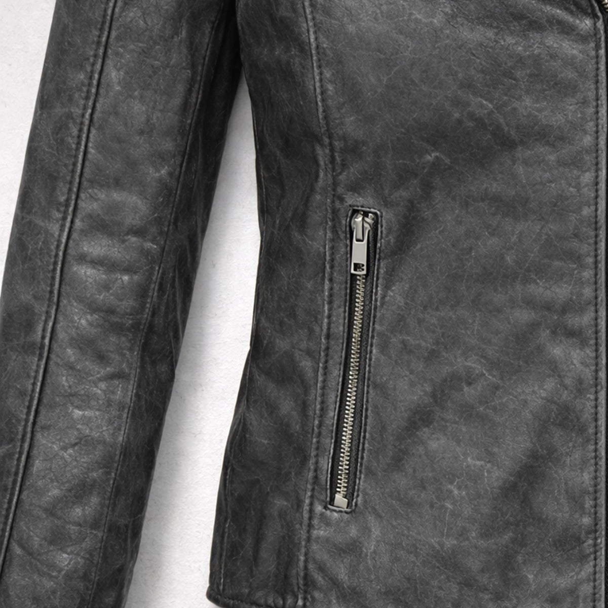 Iron Star - Ladies Premium Gray Leather Jacket