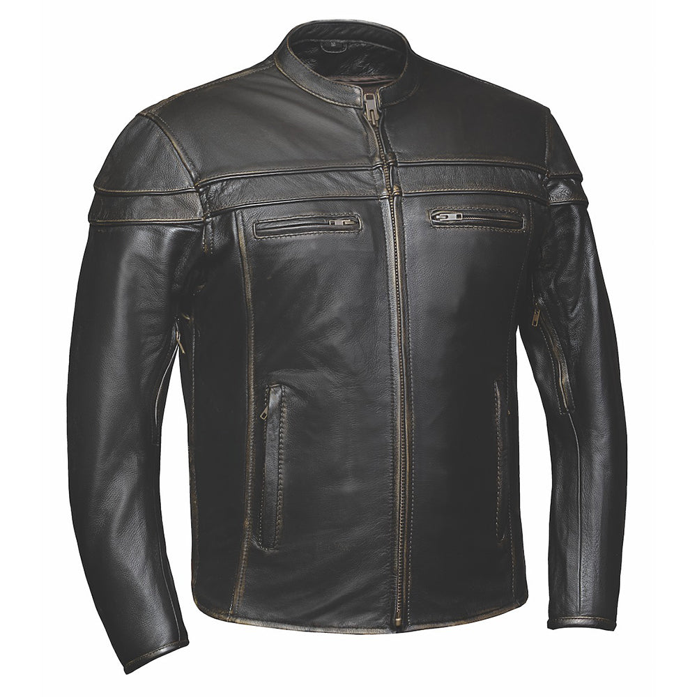 Style 6037 is a Men's Ultra Leather Jacket by Unik Ultra in Distressed Brown and it offers a blend of rugged style with practical features for everyday wear.