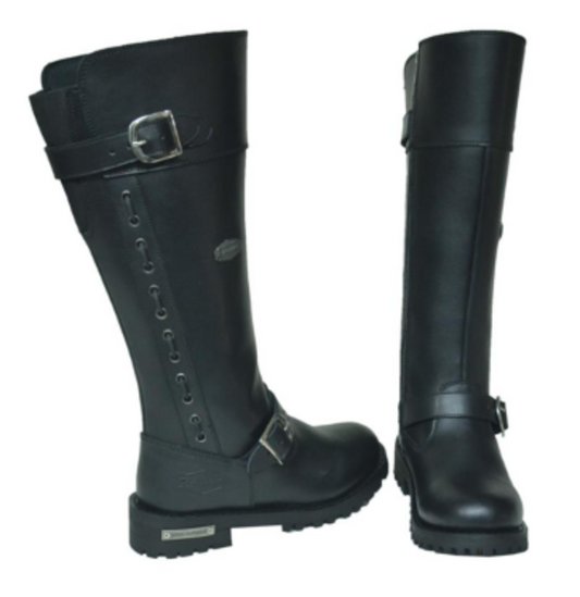 12006.00 - Ladies Motorcycle Biker Leather Boots - Unik International Inc